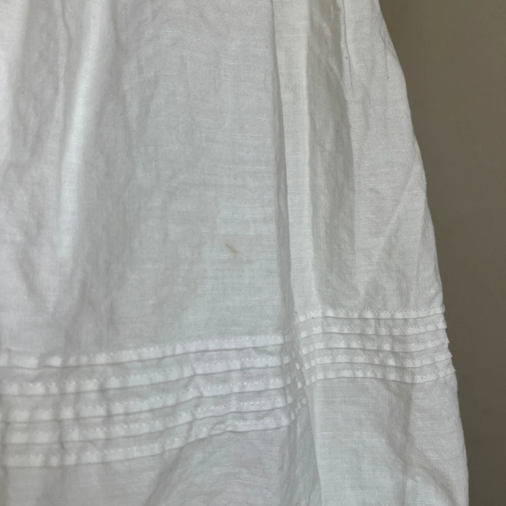 Vintage Paper White Dress Linen Cotton Lace Embroidery Cottagecore Kids Girls
